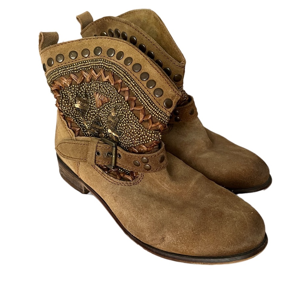 Naughty Monkey | Women’s Beaded Suede Leather Western Bootie